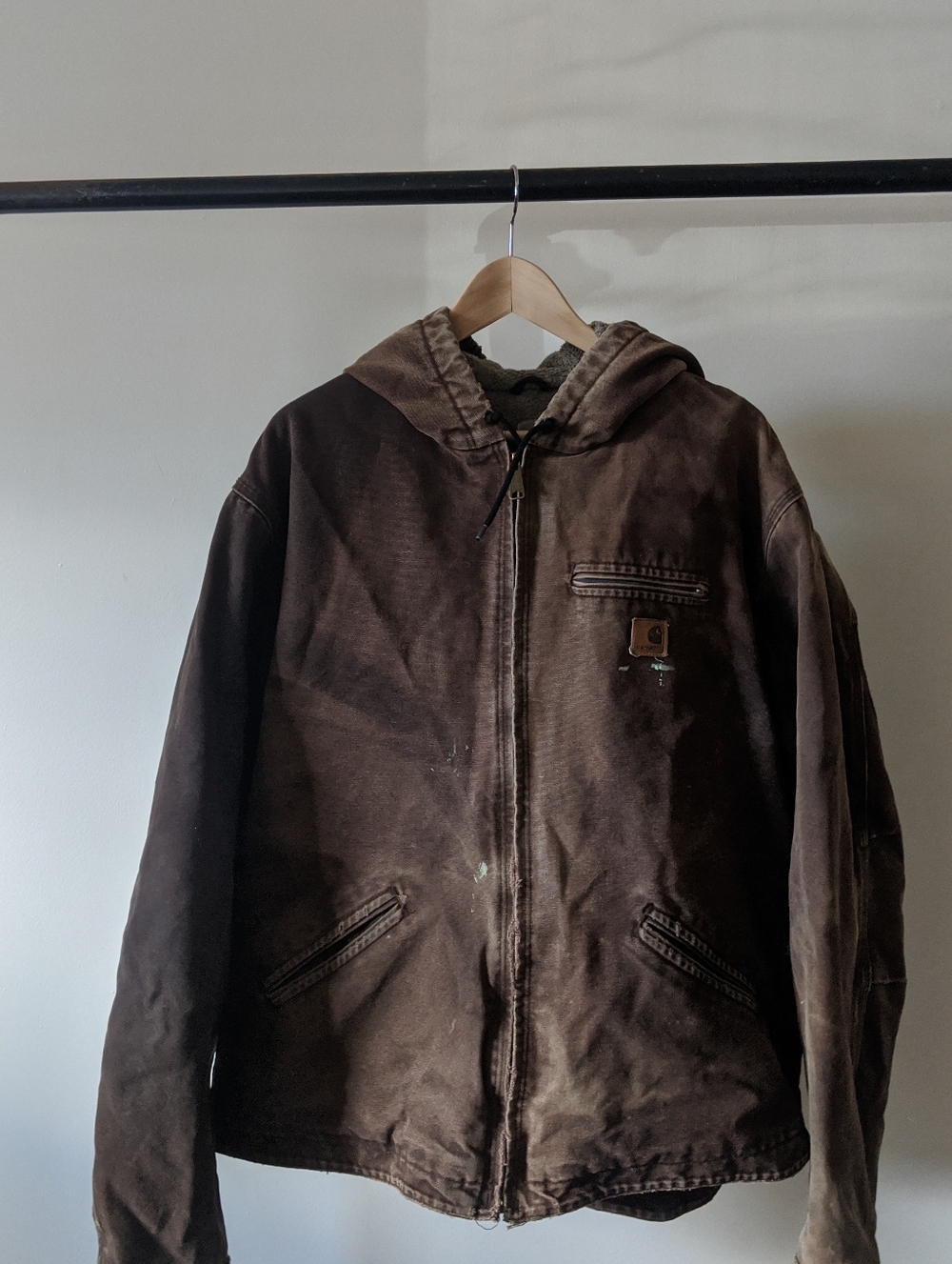 Carhartt Dark Brown Hooded Work Jacket